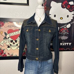 Gold Rhinestone Denim Jacket